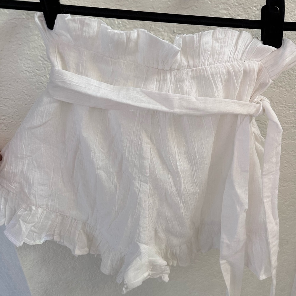 Lovers + Friends Womens Ruffled Paperbag Shorts
